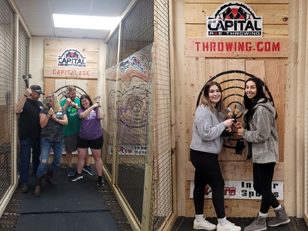 axe throwing family and friends