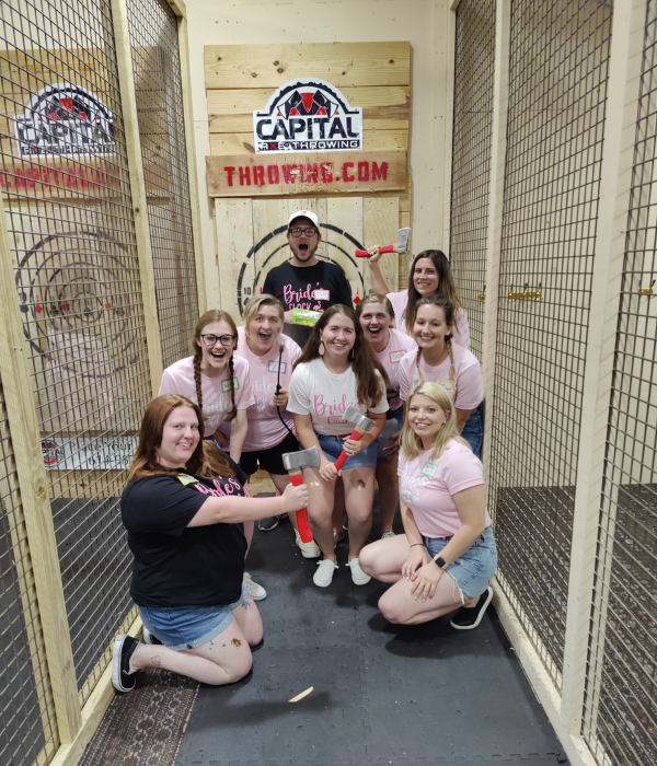 Bachelorette party at Capital Axe Throwing