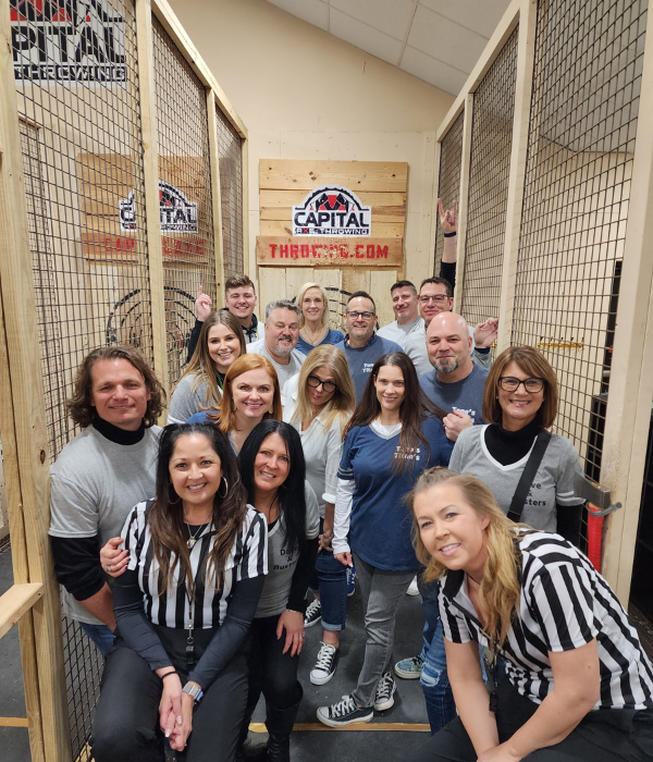 corporate outing at capital axe throwing